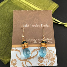 Load image into Gallery viewer, Blue Topaz Earrings in 14K Gold Fill
