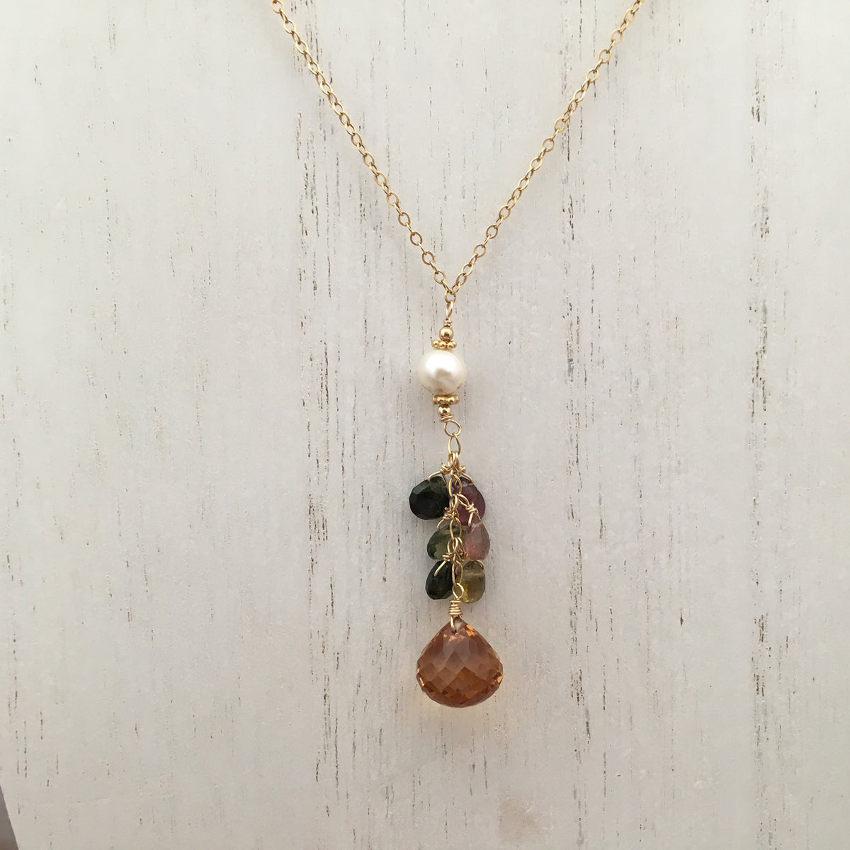 Citrine Onion-Cut Drop Necklace in 14K Gold Fill