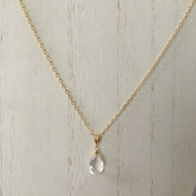 Load image into Gallery viewer, Clear Quartz Pendant Necklace in 14K Gold Fill
