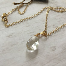 Load image into Gallery viewer, Clear Quartz Pendant Necklace in 14K Gold Fill
