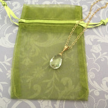 Load image into Gallery viewer, Clear Quartz Pendant Necklace in 14K Gold Fill
