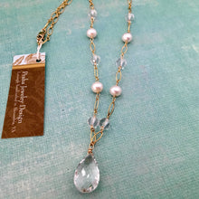 Load image into Gallery viewer, Crystal Quartz and Freshwater Pearl Necklace in 14K Gold Fill
