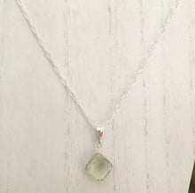 Load image into Gallery viewer, Large Cushion Cut Green Amethyst Necklace in Sterling Silver
