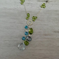 Ocean Drop Lariat Necklace in Sterling Silver