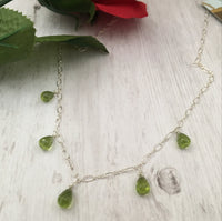 Peridot Teardrop Necklace in Sterling Silver