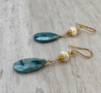 Blue Moonstone Earrings in 14K Gold Fill