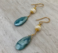 Blue Moonstone Earrings in 14K Gold Fill