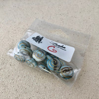 Blue Swirl Czech Glass Beads