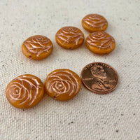 Coin Flower Glass Beads, Various Colors Czech 18MM