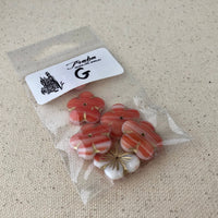 Tangerine Czech Puffed Glass Flower Beads