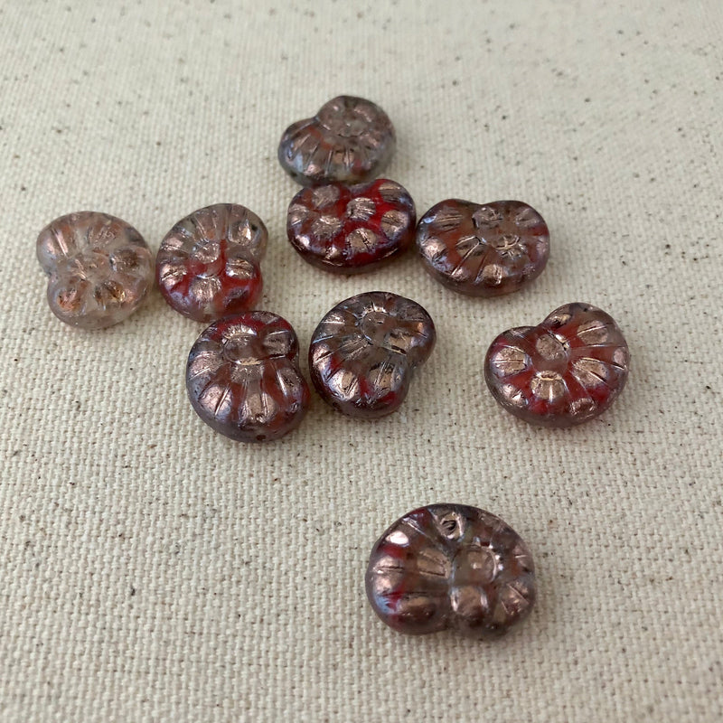 Czech Glass Rainbow Ammonite-Shape Beads, Czech 18MM