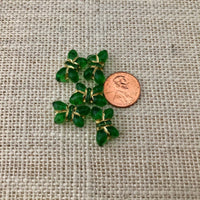 Czech Green Butterfly Table Cut Glass Beads