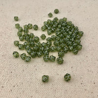 Green Saturn-Shape Bead, Czech 5MM