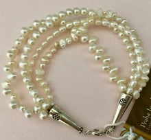 Load image into Gallery viewer, Freshwater Pearl Multi-Strand Bracelet in Sterling Silver
