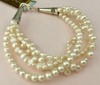 Freshwater Pearl Multi-Strand Bracelet in Sterling Silver