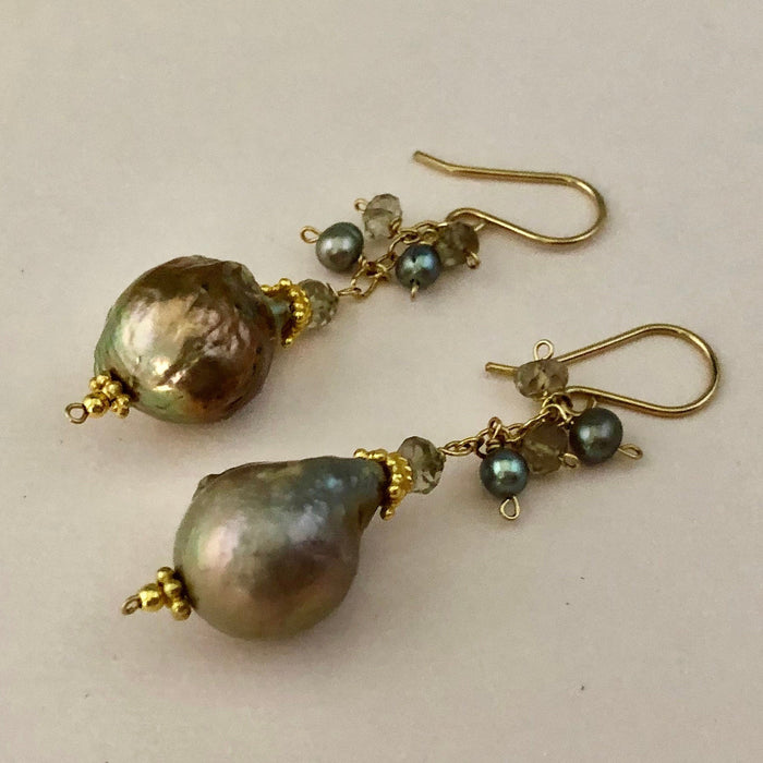 Baroque Freshwater Pearl Earrings in 14K Gold Fill