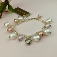 Summertime Pearl Charm Bracelet in Sterling Silver