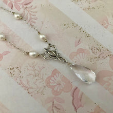 Load image into Gallery viewer, Crystal Quartz Bridal Necklace in Sterling Silver
