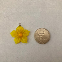 Czech Glass Yellow Flower Bead