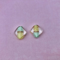 Czech Pastel Diamond-Shape Lampwork Beads