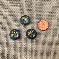 Denim Blue Daisy Coin-Shape Beads,15MM