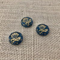 Denim Blue Daisy Coin-Shape Beads,15MM