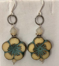 Load image into Gallery viewer, Czech Glass Floral Earrings in Sterling Silver
