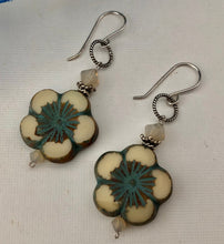 Load image into Gallery viewer, Czech Glass Floral Earrings in Sterling Silver
