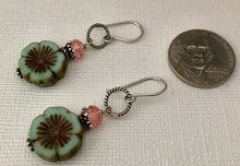 Load image into Gallery viewer, Czech Glass Flower Earrings in Sterling Silver
