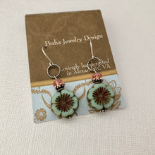 Load image into Gallery viewer, Czech Glass Flower Earrings in Sterling Silver
