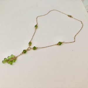 Peridot Drop Necklace in 14K Gold Fill