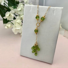 Load image into Gallery viewer, Peridot Drop Necklace in 14K Gold Fill
