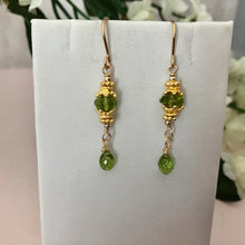 Load image into Gallery viewer, Peridot Drop Earrings in 14K Gold Fill
