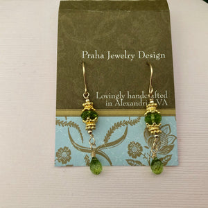 Peridot Drop Earrings in 14K Gold Fill