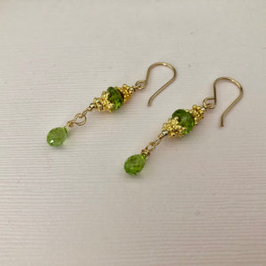 Peridot Drop Earrings in 14K Gold Fill