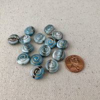 Blue Swirl Czech Glass Beads