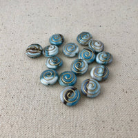 Blue Swirl Czech Glass Beads