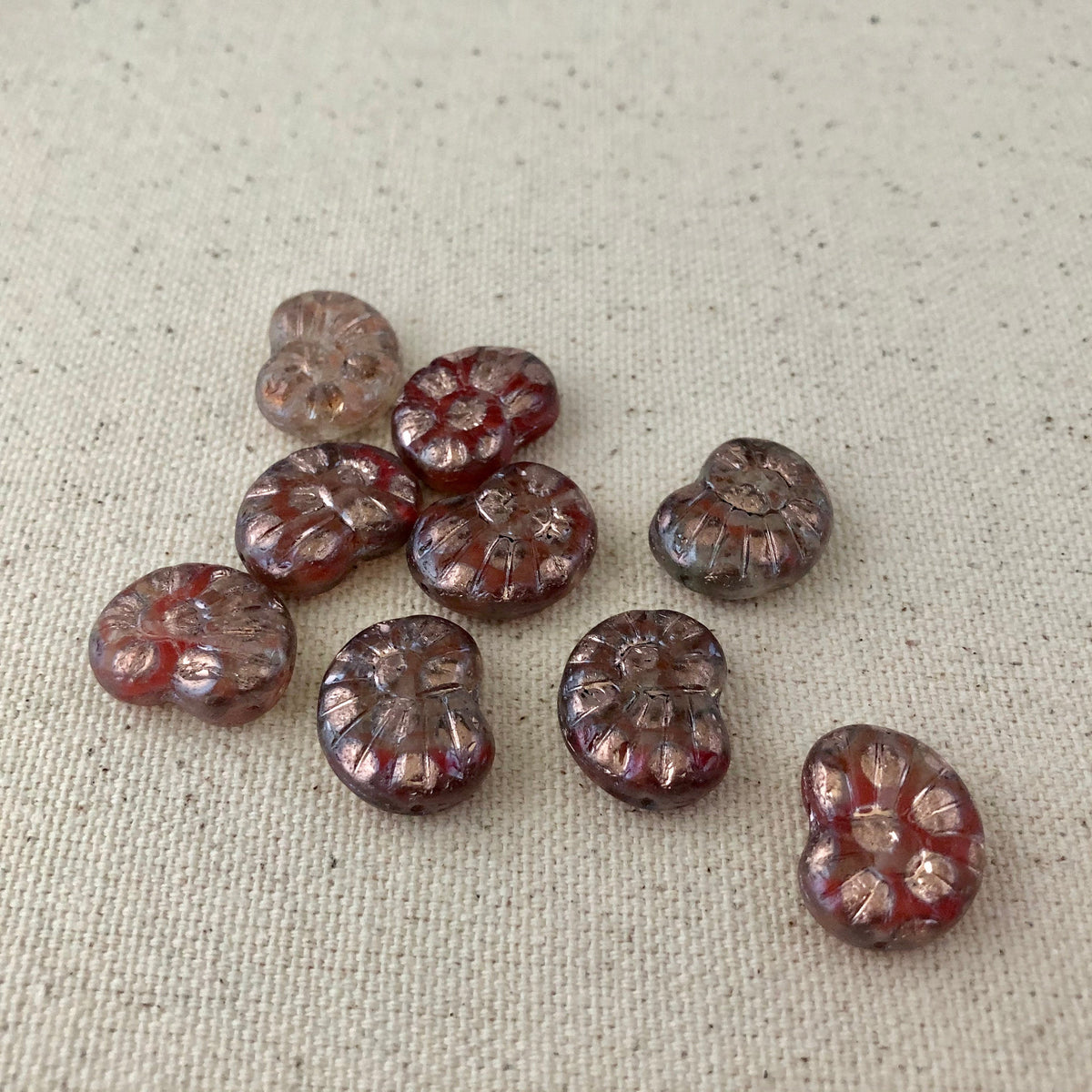 Czech Glass Rainbow Ammonite-Shape Beads, Czech 18MM