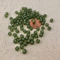 Green Saturn-Shape Bead, Czech 5MM