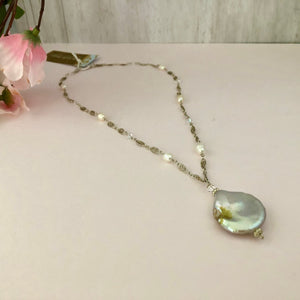 Bronze Coin Pearl Necklace