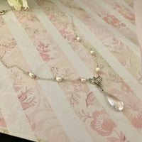 Crystal Quartz Bridal Necklace in Sterling Silver