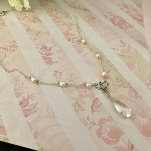 Crystal Quartz Bridal Necklace in Sterling Silver