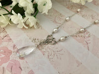 Crystal Quartz Bridal Necklace in Sterling Silver