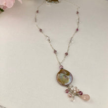 Load image into Gallery viewer, Bronze Baroque Coin Pearl Drop Necklace in Sterling Silver
