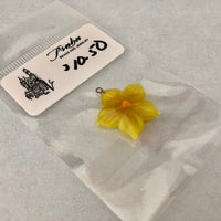 Czech Glass Yellow Flower Bead