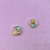 Czech Pastel Diamond-Shape Lampwork Beads