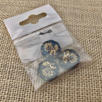 Denim Blue Daisy Coin-Shape Beads,15MM