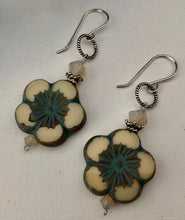 Load image into Gallery viewer, Czech Glass Floral Earrings in Sterling Silver
