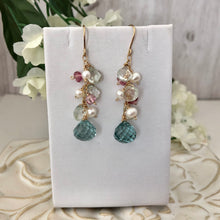 Load image into Gallery viewer, Floral Pastel Dangle Earrings in 14K Gold Fill
