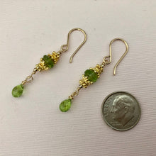 Load image into Gallery viewer, Peridot Drop Earrings in 14K Gold Fill
